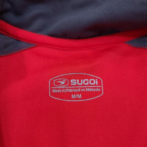 Sugoi Neo 1/4 Zip Cycling Running Jersey Mens Medium Red Short Sleeve Stretch - Picture 4 of 6